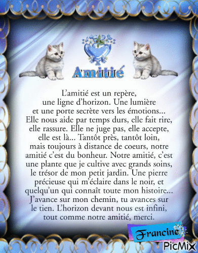 Citation sur L'Amitié. - Ingyenes animált GIF