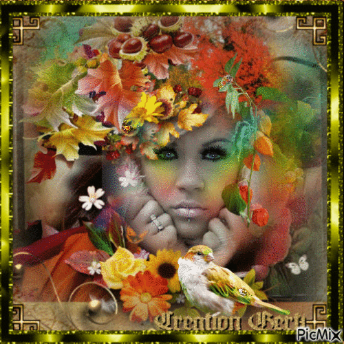 Autumn woman - GIF เคลื่อนไหวฟรี