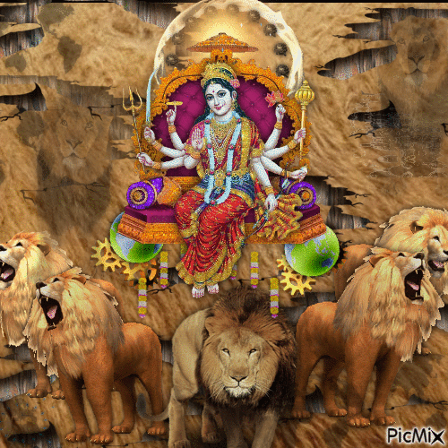 Durga MAA - GIF animasi gratis