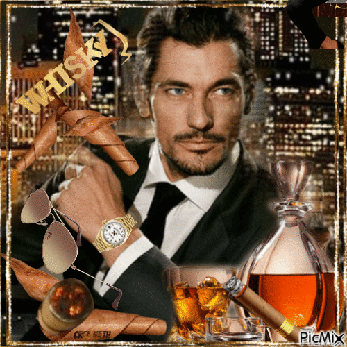 HOMME/WHISKY ET CIGARE....CONCOURS - GIF animasi gratis