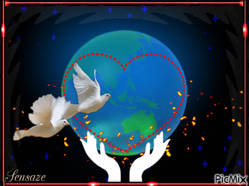 Peace & Love - Ingyenes animált GIF