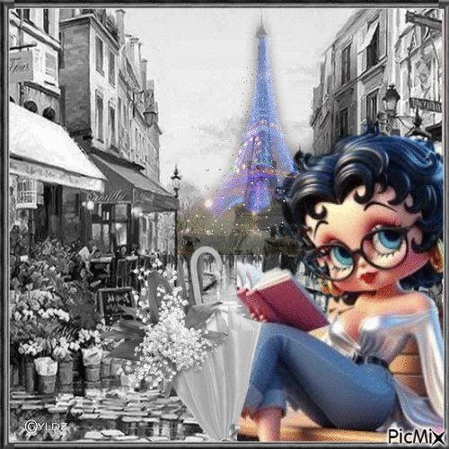 Paris  Betty Boop - Animovaný GIF zadarmo