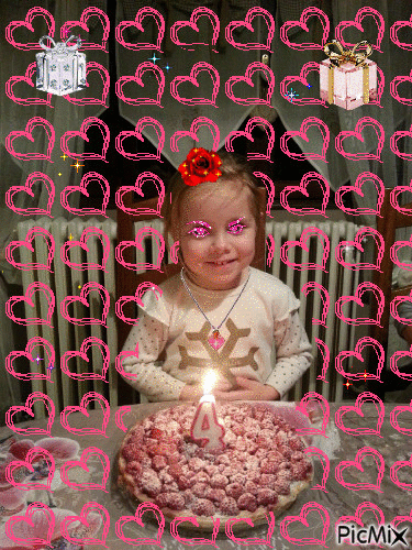 bonne anniversaire ma soeur cheri - Бесплатный анимированный гифка
