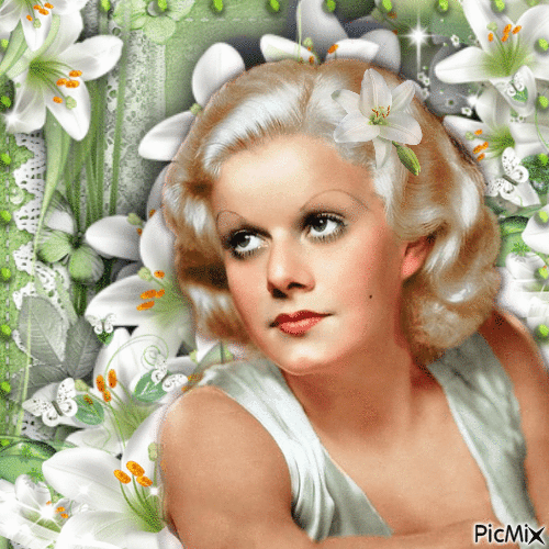 White Lillies and Woman-RM-07-16-23 - Gratis animerad GIF