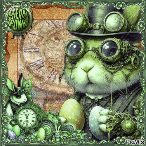 Steampunk Easter - Free animated GIF