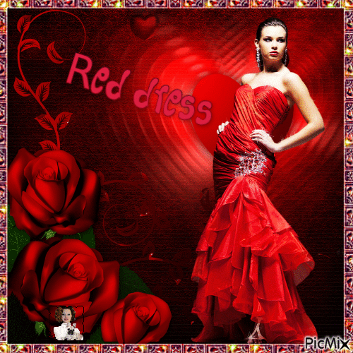 Red dress - GIF animado grátis