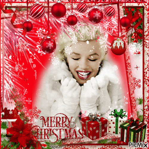 Merry Christmas Marilyn - Animovaný GIF zadarmo