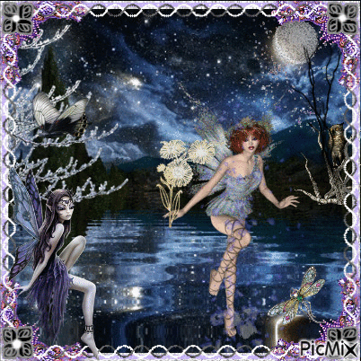 Fairies in the Moonlight - Бесплатный анимированный гифка