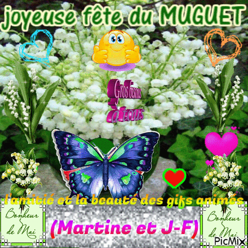 joyeuse fête du muguet - Δωρεάν κινούμενο GIF