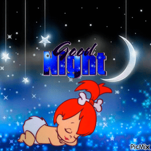 Pebbles good night - GIF animate gratis