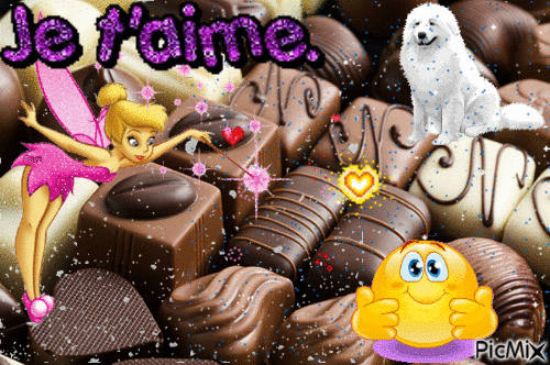 Le coeur au chocolat - Бесплатный анимированный гифка