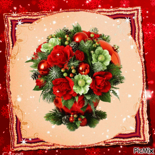 Bouquets de Noël - Безплатен анимиран GIF