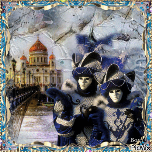 Festival of Venetian masks... - GIF animado grátis