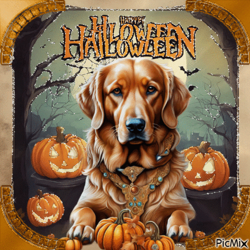 Halloween-Hund - Gratis geanimeerde GIF