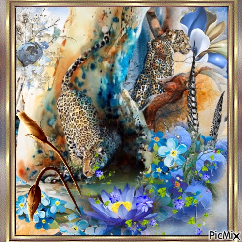 leopard art - gratis png