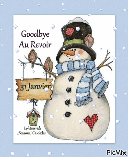 Au Revoir Janvier Goodbye January - Nemokamas animacinis gif
