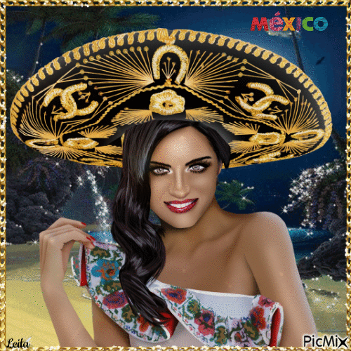 Mexico lady - GIF animado grátis