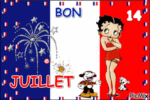 bon 14 JUILLET - Бесплатный анимированный гифка