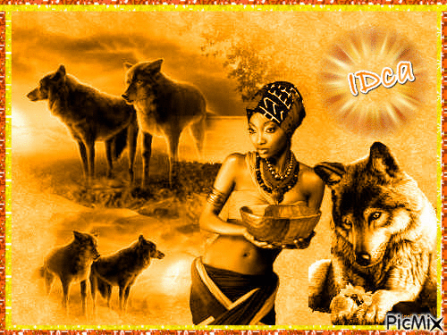 L'africaine et les loups - Ücretsiz animasyonlu GIF