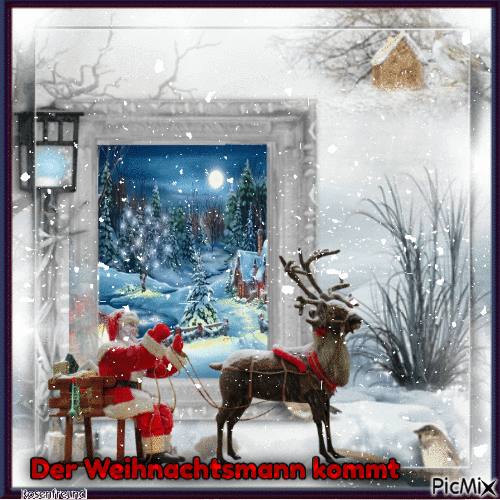 Der Weihnachtsmann kommt - Бесплатный анимированный гифка