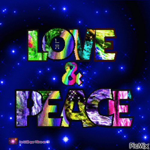 Love & Peace - GIF animado grátis