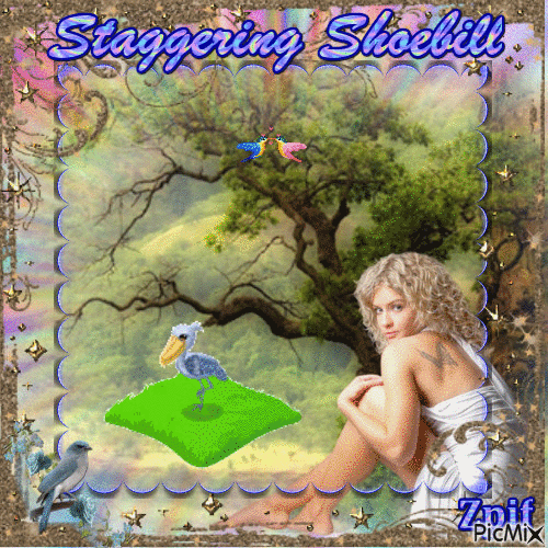 Staggering Shoebill - Бесплатный анимированный гифка