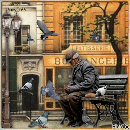 Les pigeons en ville - GIF animado grátis