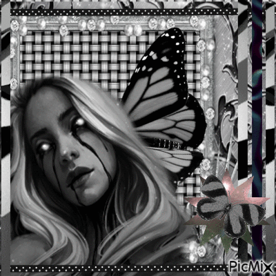 sad butterfly girl - Zdarma animovaný GIF