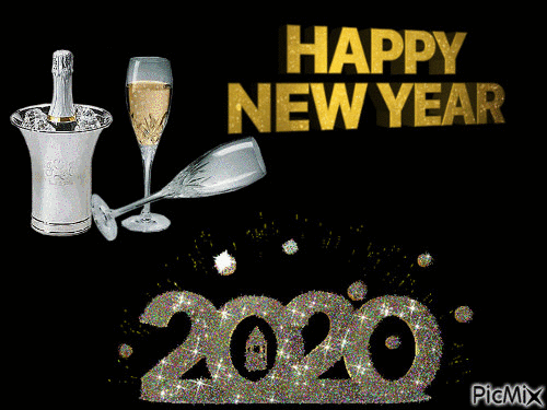 Happy New Year 2020 - Darmowy animowany GIF