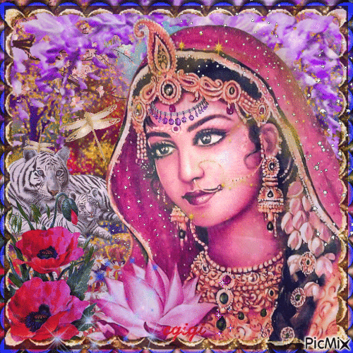 fantasy art... Indienne woman... - Free animated GIF
