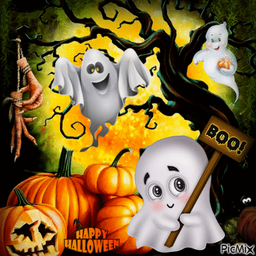 halloween ghosts - Animovaný GIF zadarmo