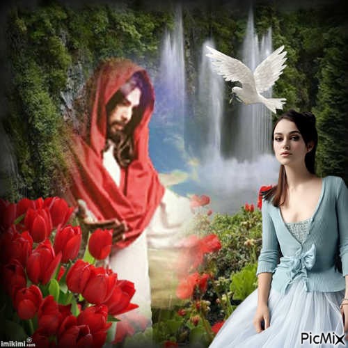 jesus  and girl - kostenlos png