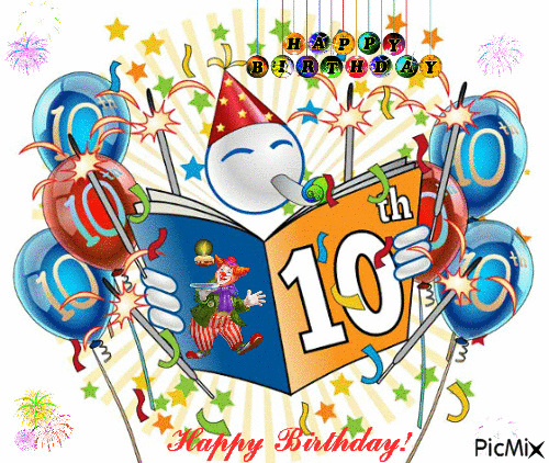 Happy  10th Birthday - 無料のアニメーション GIF