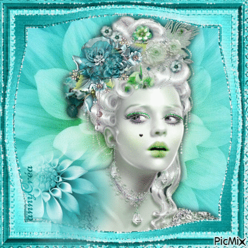 Portrait turquoise - Δωρεάν κινούμενο GIF