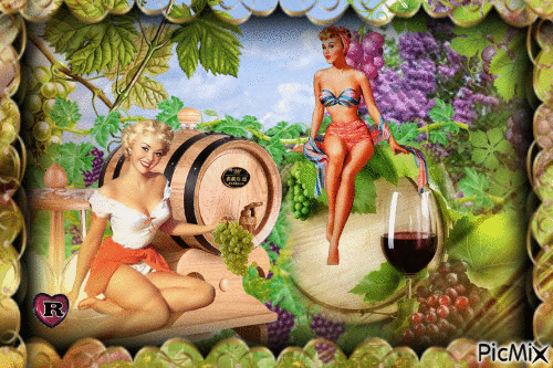 Vino e uva - Darmowy animowany GIF