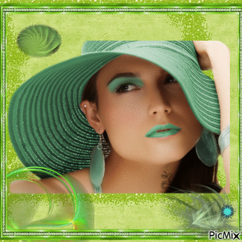 La Femme en vert - 無料のアニメーション GIF