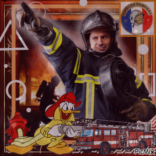 Le courage des pompiers - GIF animé gratuit