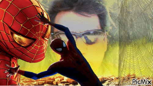 Raúl Pérez  With Spider Man diversión - Gratis animerad GIF