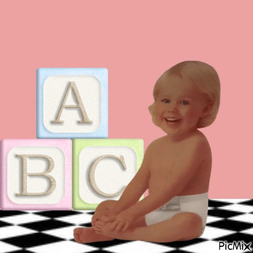 Baby and blocks - Free PNG