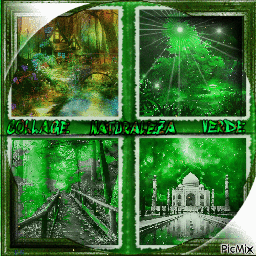 Collage de naturaleza verde - Gratis animerad GIF