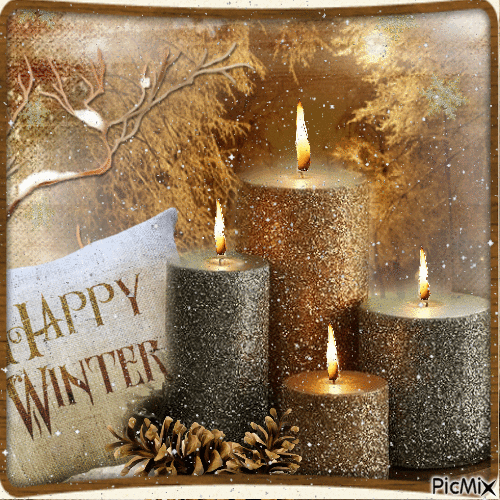 Kerzengruß - glücklicher Winter - Безплатен анимиран GIF