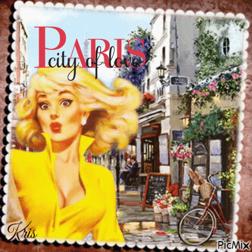 Femme Vintage à Paris - Free animated GIF