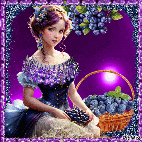 blueberry girl - Безплатен анимиран GIF