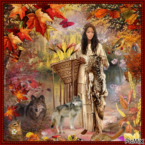 scène d'automne...autumn scene...art afntasy - Besplatni animirani GIF