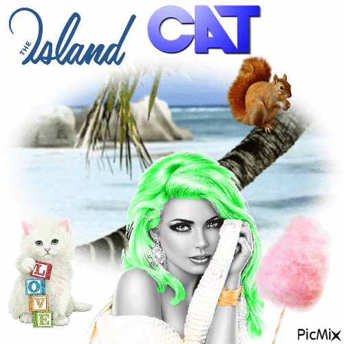 The Island Cat - GIF animé gratuit