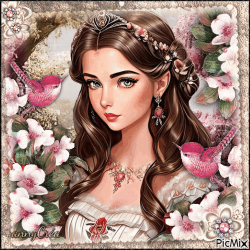 Portrait fleuri - Ingyenes animált GIF