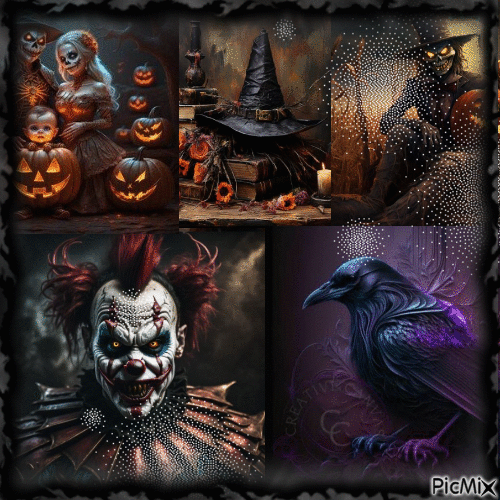 Halloween collage - Free animated GIF