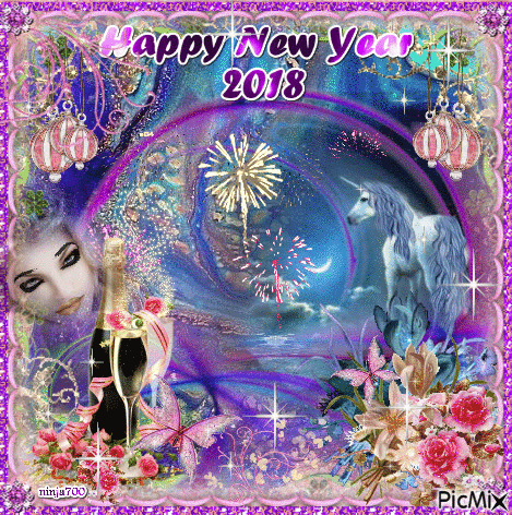Happy new year 2018 - Безплатен анимиран GIF