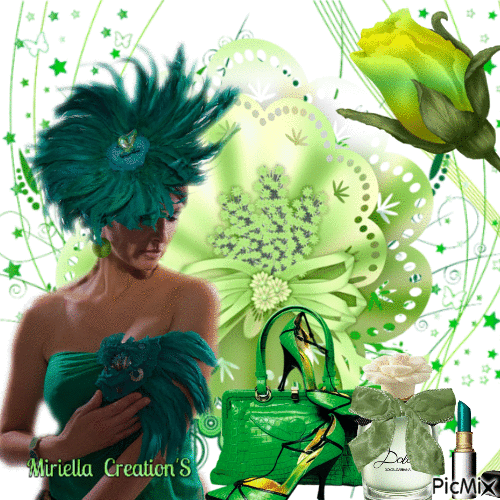 Contest ! La femme et ses accessoires en verts - Δωρεάν κινούμενο GIF