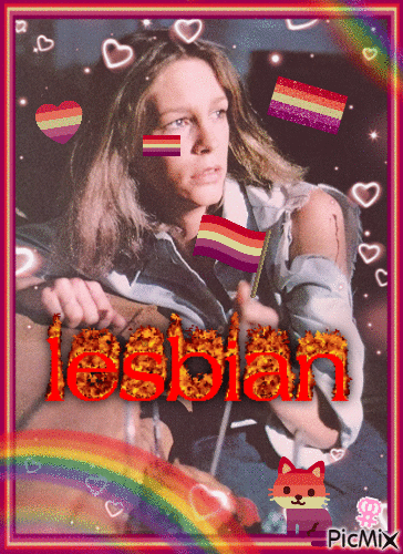 halloween lesbian laurie strode jamie lee curtis lgbt pride - GIF animado gratis